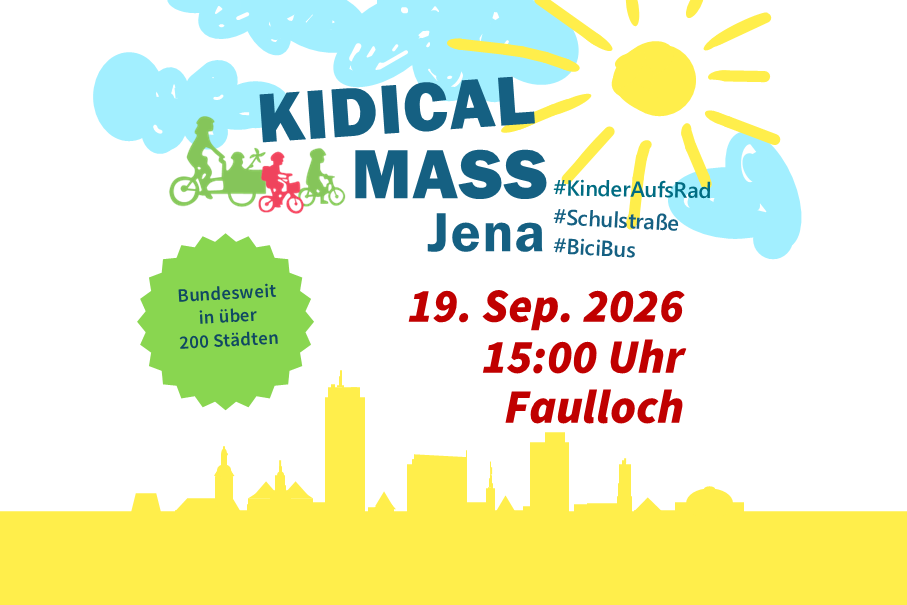 Kidical Mass am 19. September um 15 Uhr im Faulloch in Jena Kidical Mass am 19. September um 15 Uhr im Faulloch in Jena
