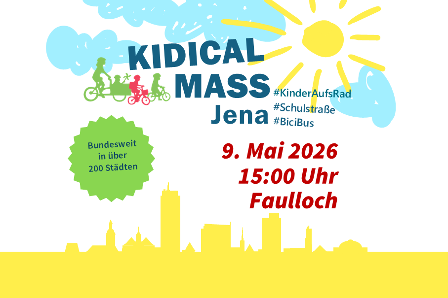 Plakat der Kidical Mass Jena am 9. Mai 2026