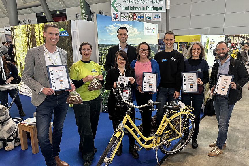Auszeichnung der Thüringer Qualitätsradrouten Auszeichnung der Thüringer Qualitätsradrouten am 20.1.2025 in Stuttgart.
