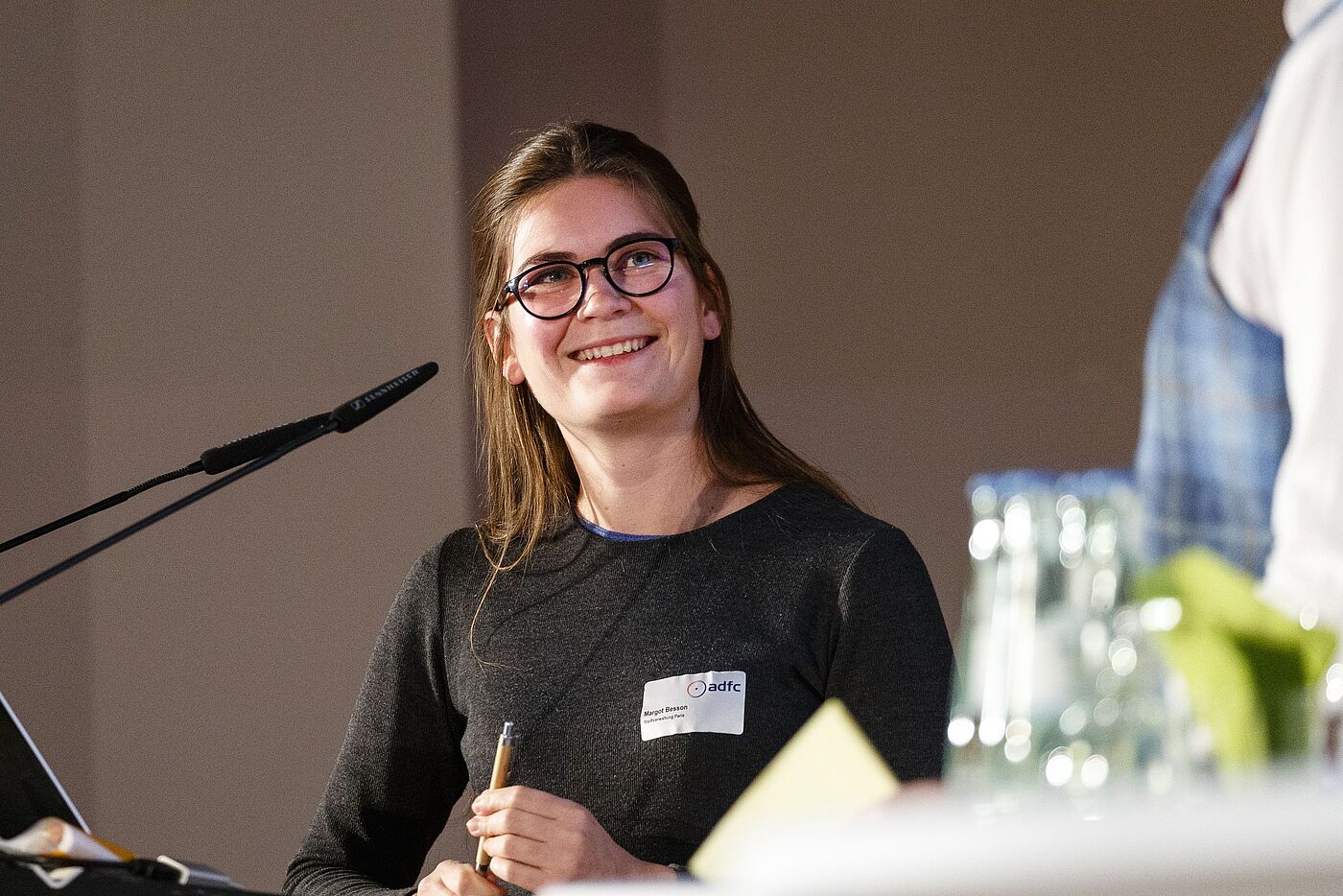 Margot Besson, Beraterin für Radverkehr und ÖV der Stadt Paris in der Abteilung Verkehr. Sie stellte u. a. die autofreien Abschnitte am Seine-Ufer in Paris vor.