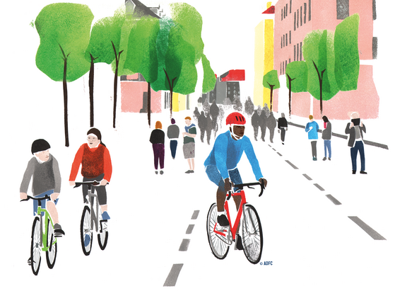 Illustration InnoRAD Autofreie Straßen