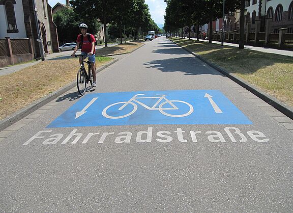 Fahrradstraße in Freiburg.