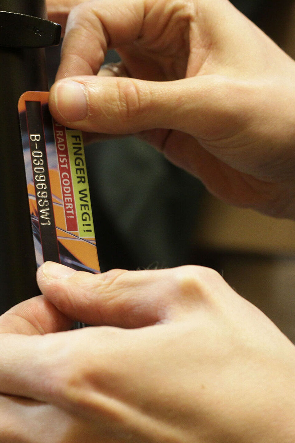 Fahrradcodierung Der Fahrradcode wird u.a. mit einem speziellen Aufkleber am Rahmen befestigt.