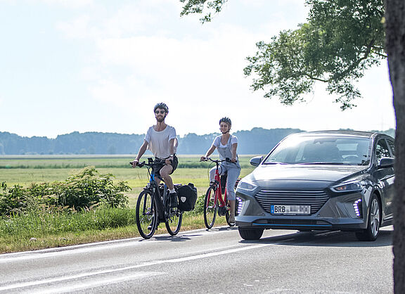 Im ländlichen Raum sind die Radfahrbedingungen oft nicht gut.